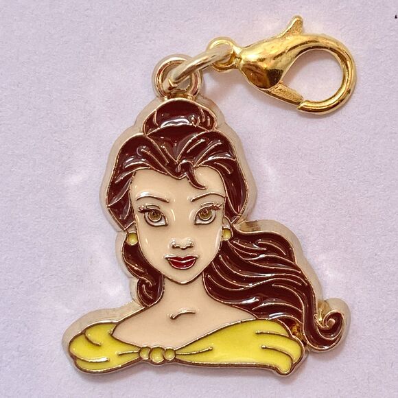 Vtg Disney Beauty & The Beast Clip Charm Princess Belle Zipper Pull Bag Signed - Picture 3 of 8